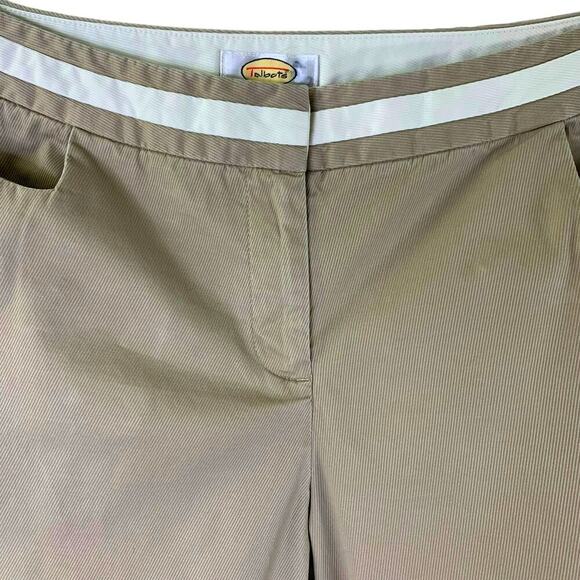 Talbots Petites Stretch Straight Leg Mid Rise Casual Pants Women Size 10 Khaki - Picture 3 of 11